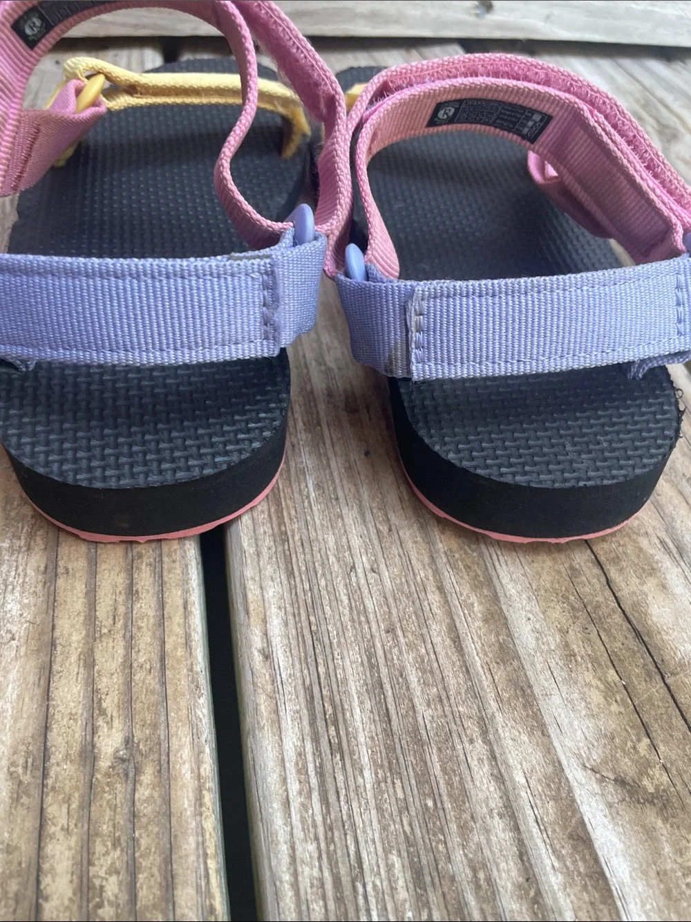 Teva Original Universal Kids Pink Purple Yellow Sport Sandals Size K13